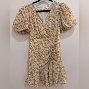 floral print puff sleeve dress